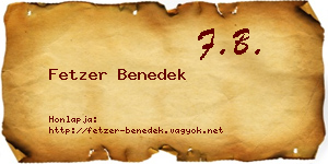 Fetzer Benedek névjegykártya